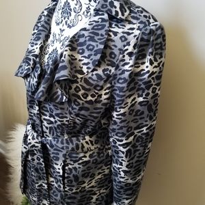 23RD ST ANIMAL PRINT TRENCH COAT